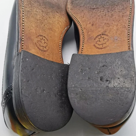 Dack's Shoes Size 10 B Black Leather  Wingtip Kiltie Business Casual - Picture 7 of 10